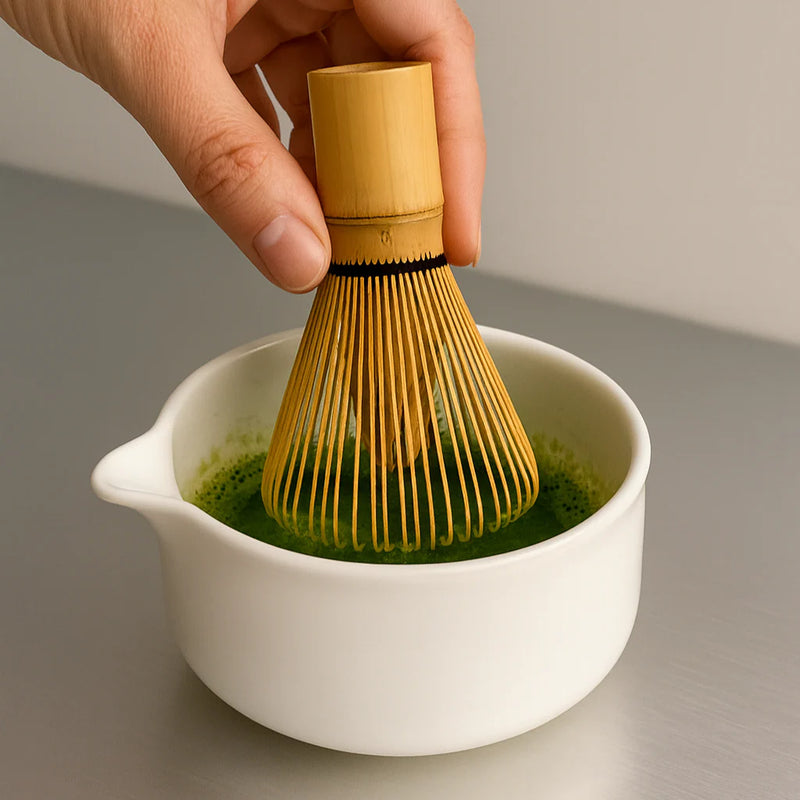Bamboo whisk on stand